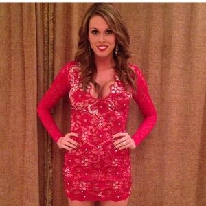 Hand painted holt red Eli dress